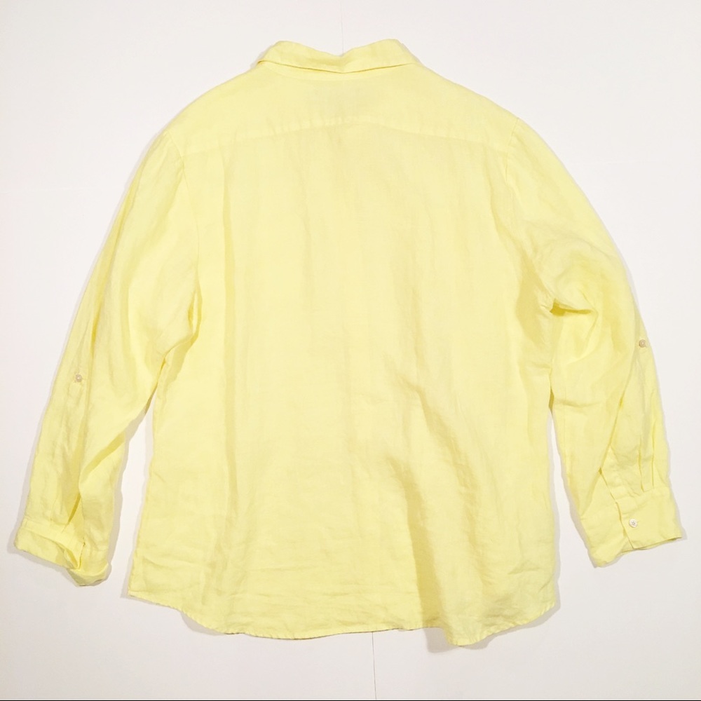 Tommy Bahama yellow button up linen long sleeve XL - Picture 2 of 5